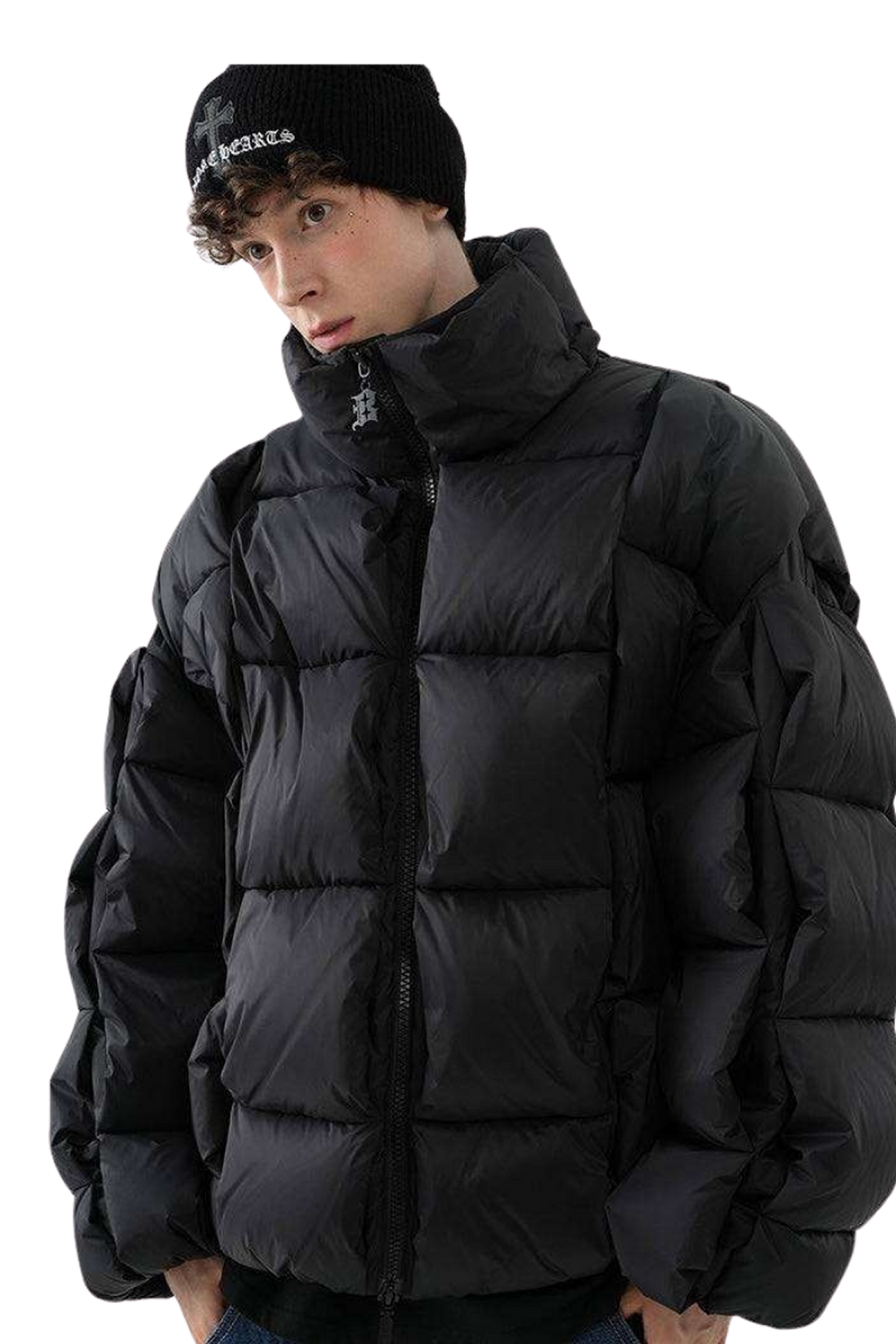 Diagramm-Pufferjacke - Schwarz