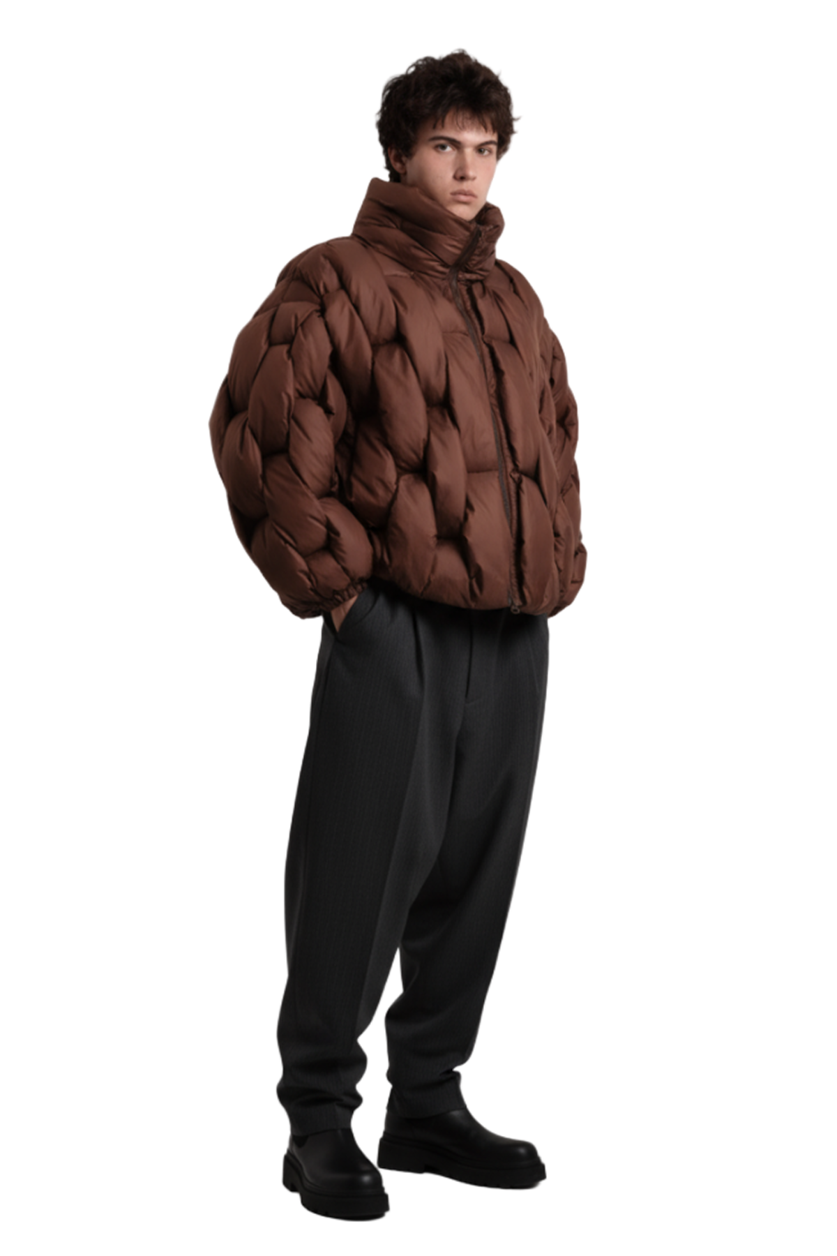 Pentagon Puffer - Brown