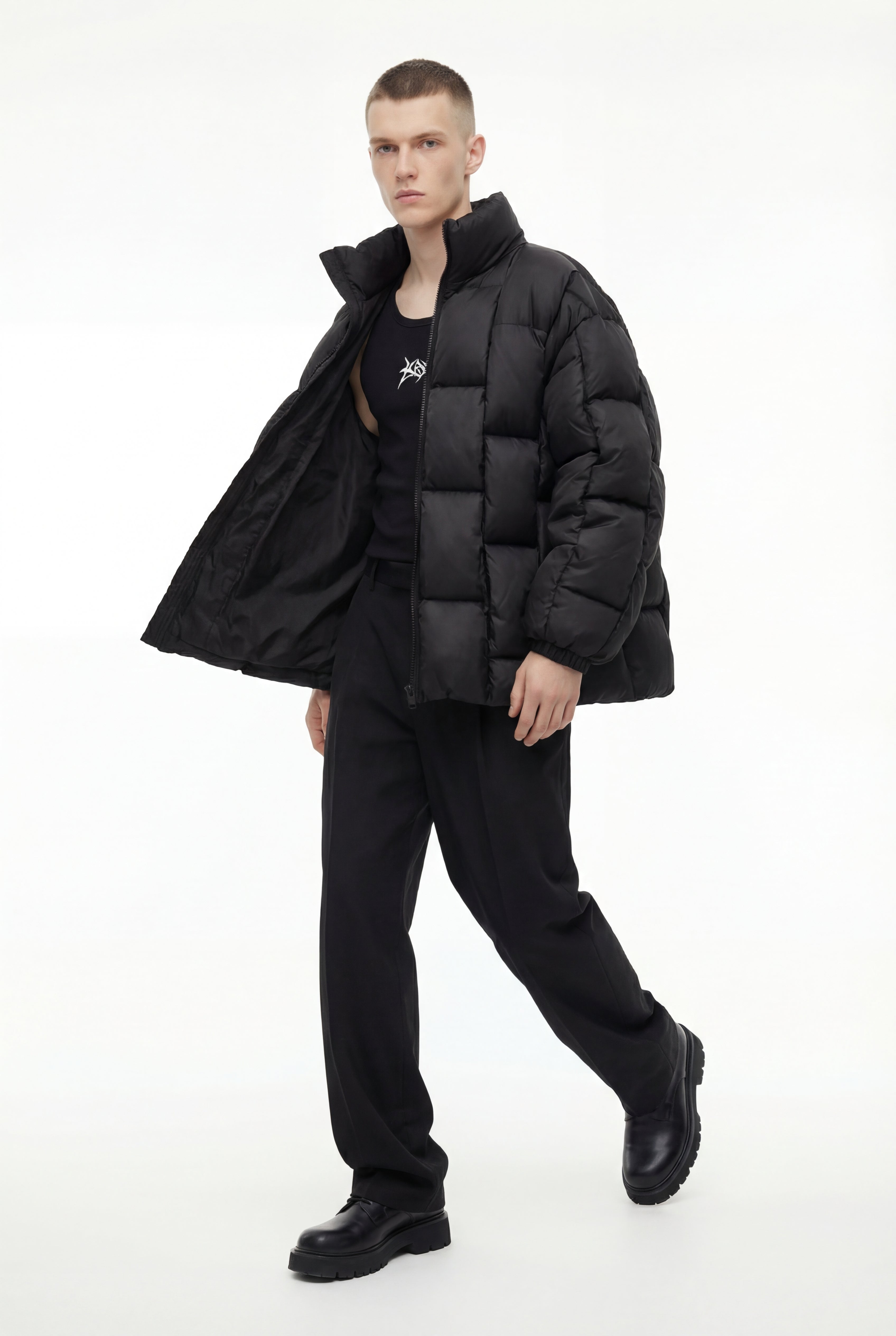 Diagram Puffer - Black